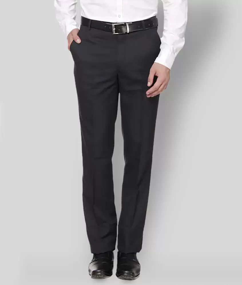 Men Black Polyester Formal Pant - fashionfires