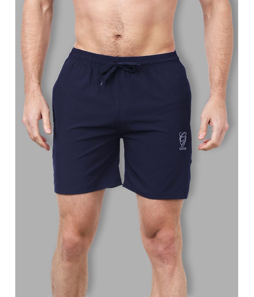 GIYSI - Navy Polyester Men's Gym Shorts ( Pack of 1 )