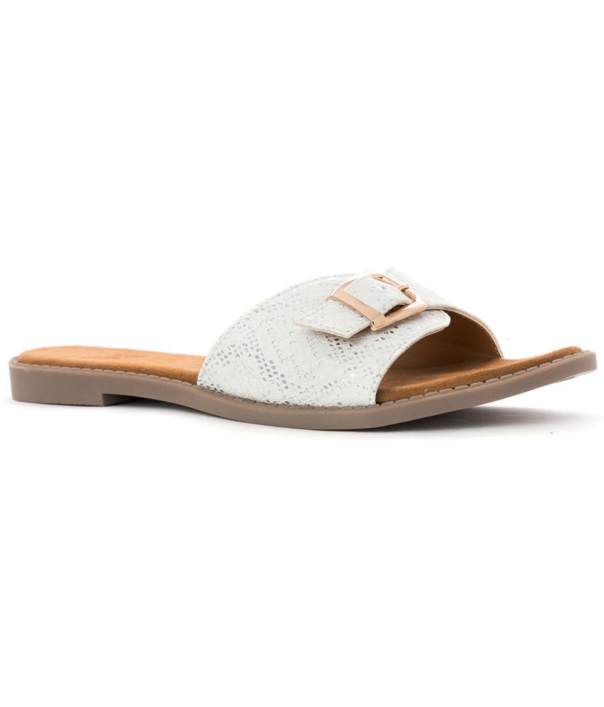     			KHADIM - White Women's Flats