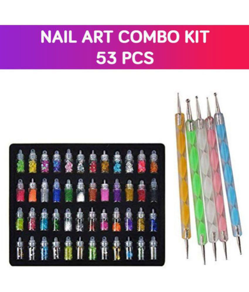     			Lenon 48 Bottles 3d Nail Art Set, Nails 5 Pcs Dotting Pen 50 g