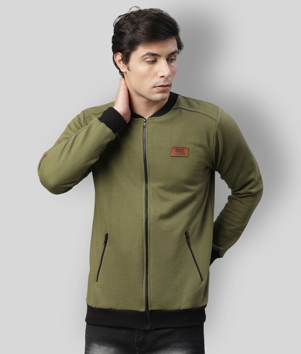     			Rigo Green Casual Jacket