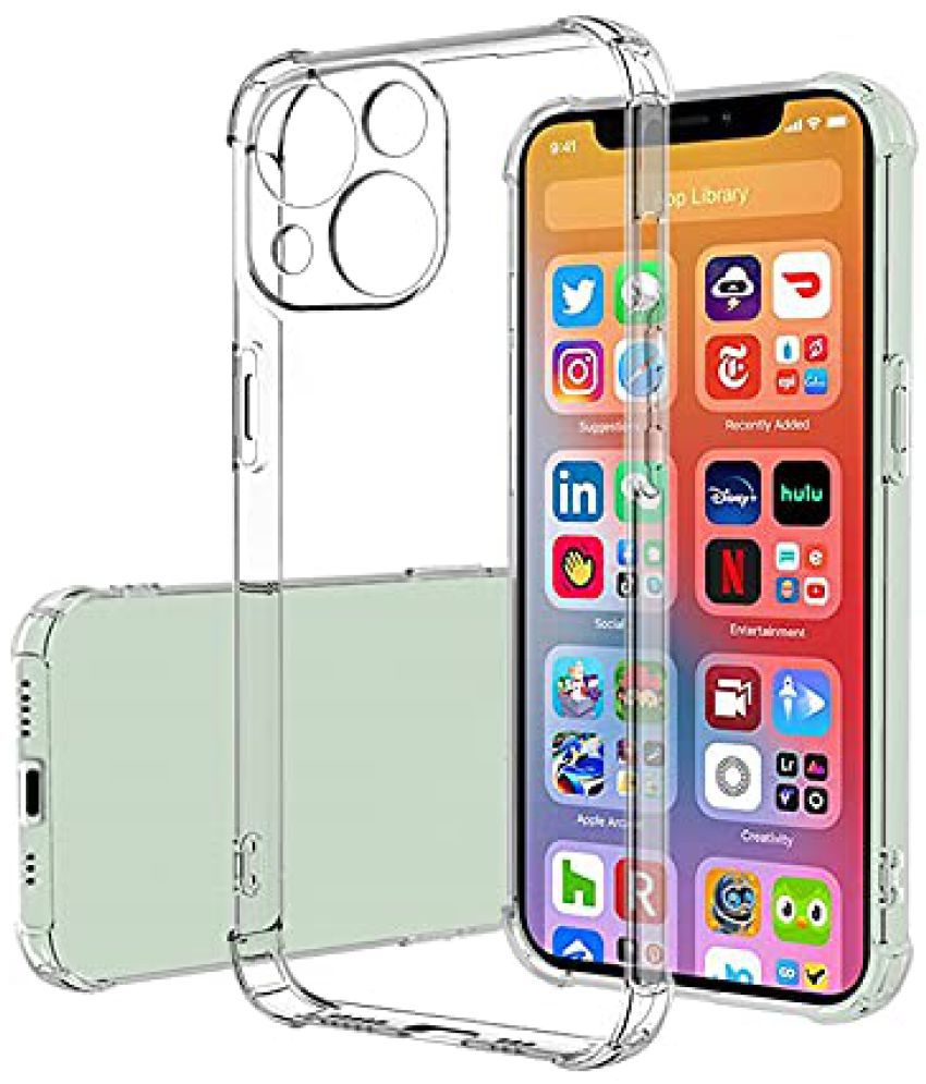     			KOVADO - Transparent Silicon Silicon Soft cases Compatible For Iphone 13 ( Pack of 1 )