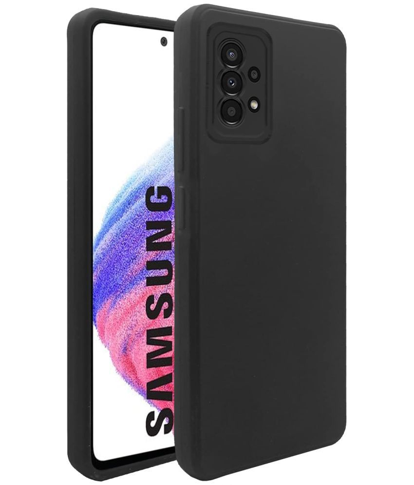     			Kosher Traders - Black Silicon Silicon Soft cases Compatible For Samsung Galaxy A53 5g ( Pack of 1 )