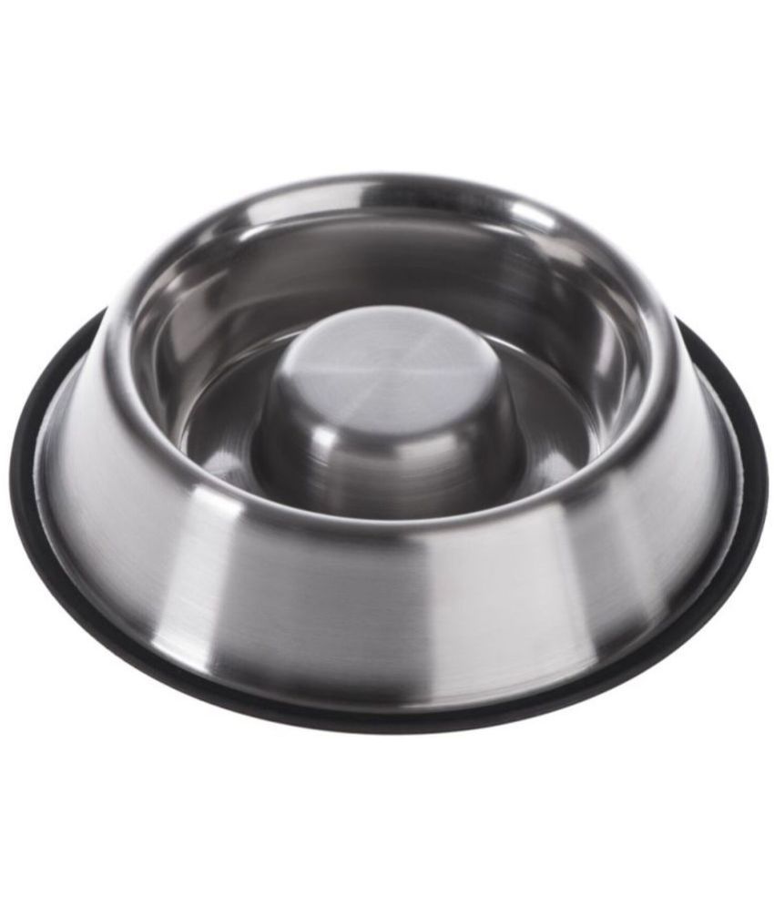     			LTON Slow Feed Stop Bloat Anti Choke Heavy Stainless Steel Dog Bowls Export Quality with 100% Silicon Bonded Rubber Ring - Large