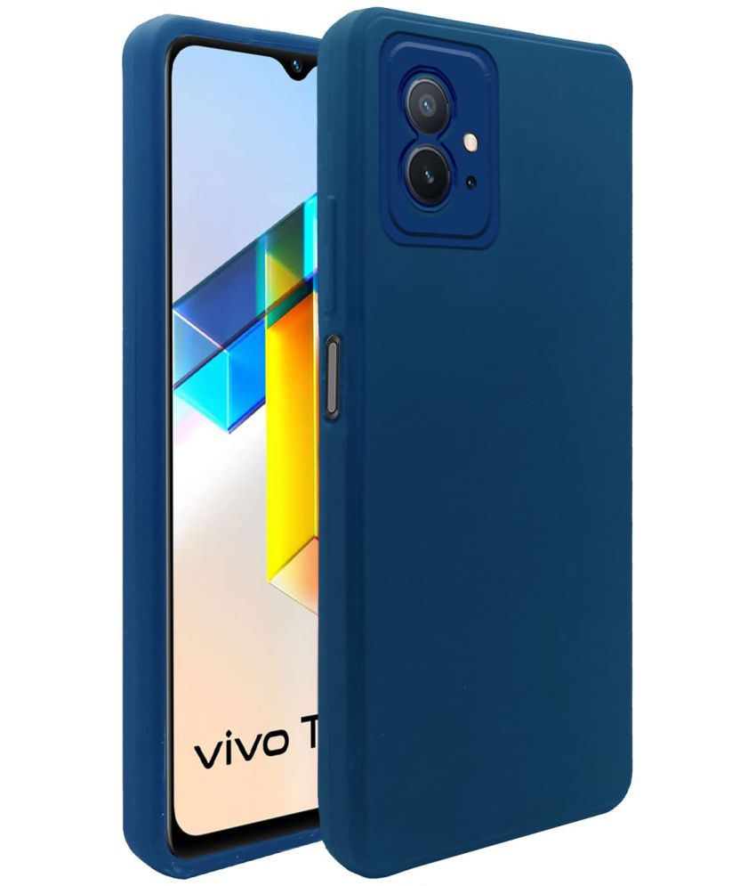     			Megha Star - Blue Cloth Silicon Soft cases Compatible For Vivo T1 5g ( Pack of 1 )