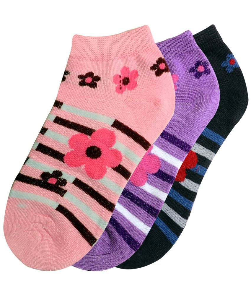     			SELETA - Multicolor Cotton Blend Women's Ankle Length Socks ( Pack of 3 )