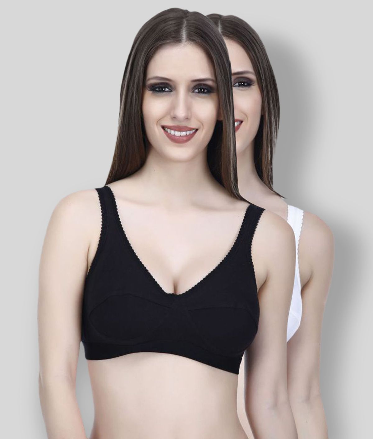     			Elina - Multicolor Cotton Non - Padded Women's T-Shirt Bra ( Pack of 2 )