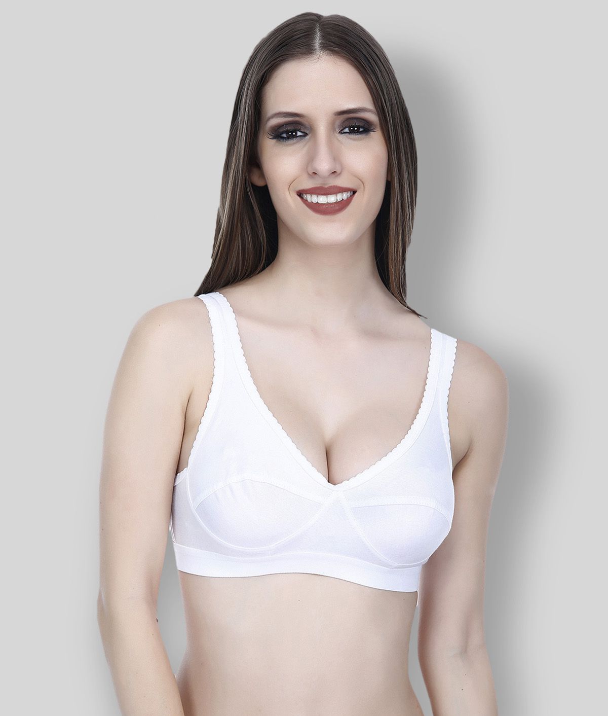     			Elina - White Cotton Non - Padded Women's Everyday Bra ( Pack of 1 )