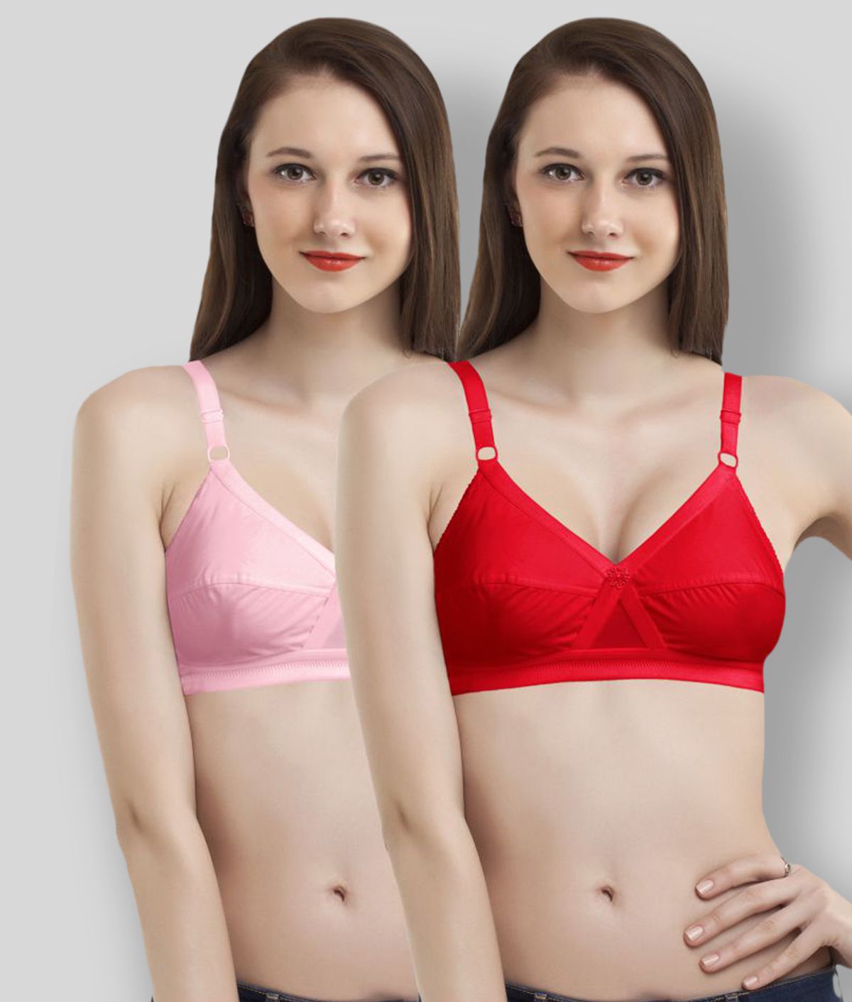     			Madam - Multicolor Cotton Non - Padded Women's Everyday Bra ( Pack of 2 )