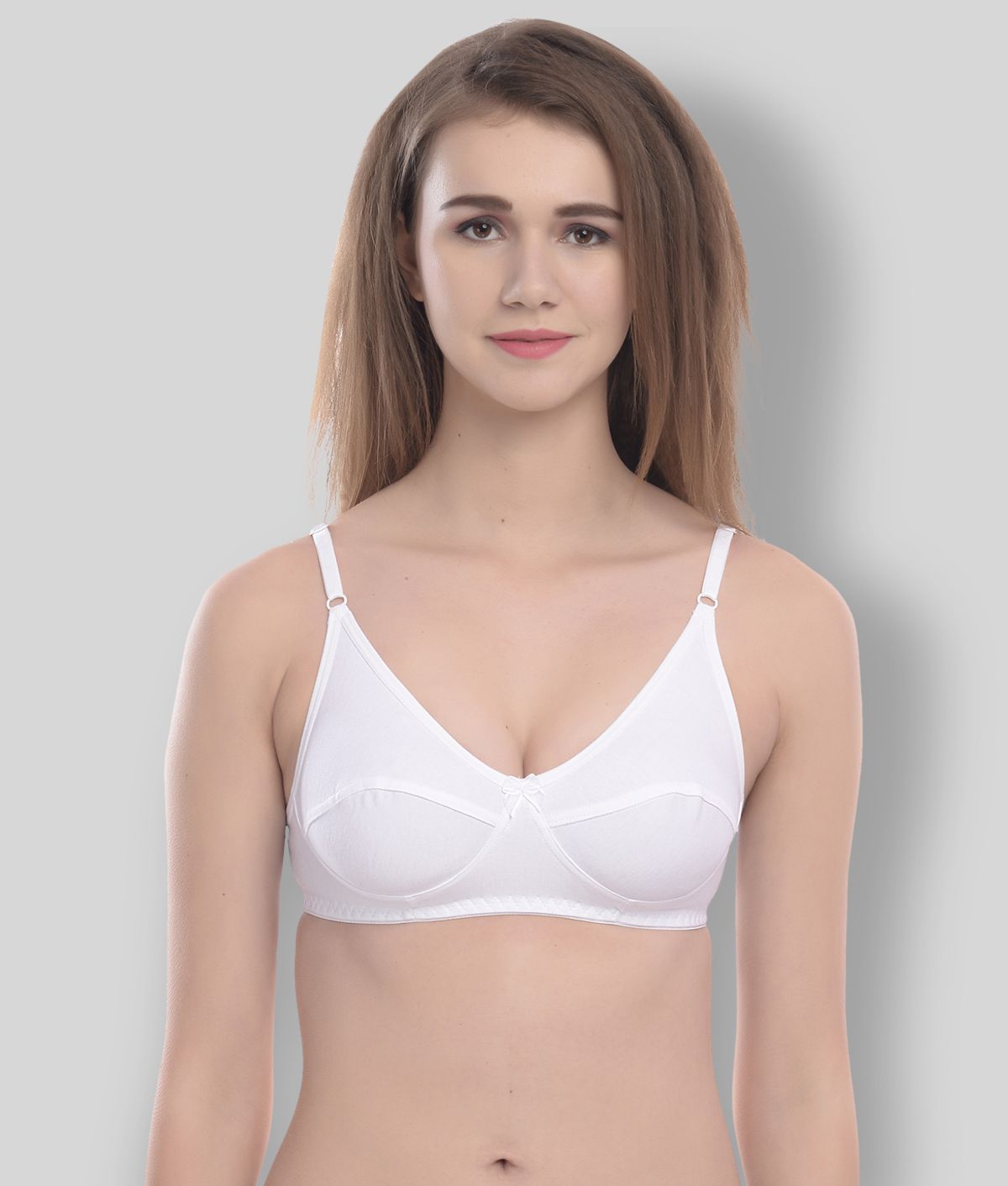     			Elina - White Cotton Non - Padded Women's T-Shirt Bra ( Pack of 1 )