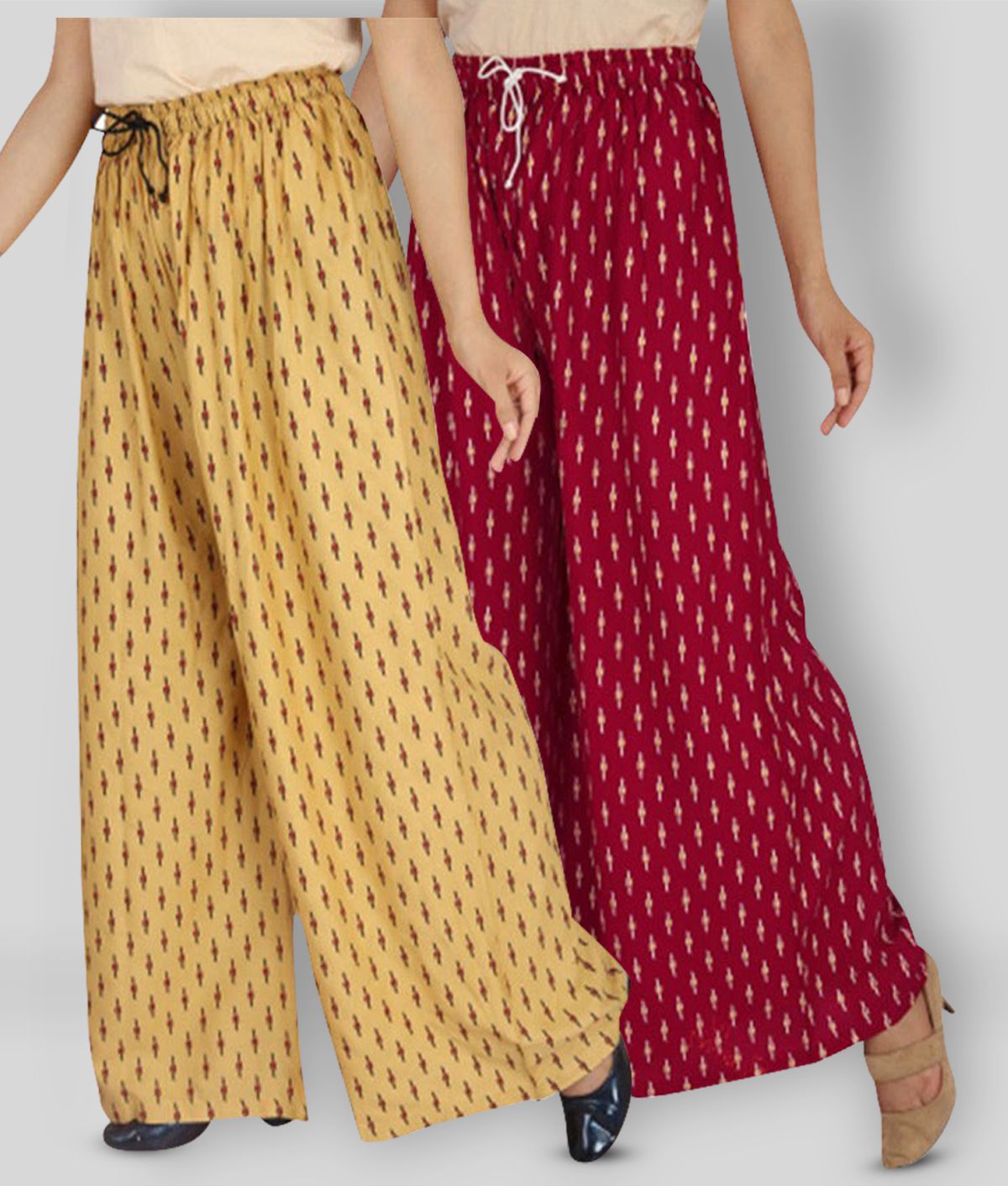 Generic1 - Multicolor Rayon Wide Leg Women's Palazzos ( Pack of 2 )