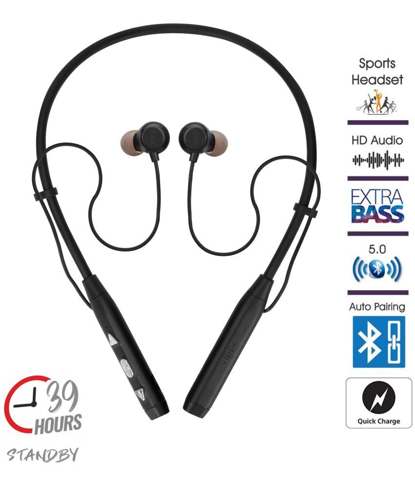 Vippo VBT31 Titanic Bass+ Series 32Hrs Play Neckband Wireless With Mic