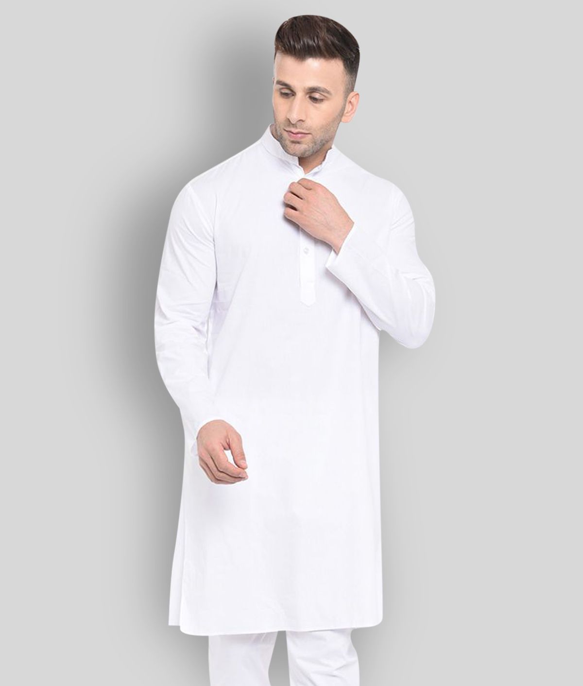     			Hangup - White Rayon Men's Regular Kurta ( Pack of 1 )