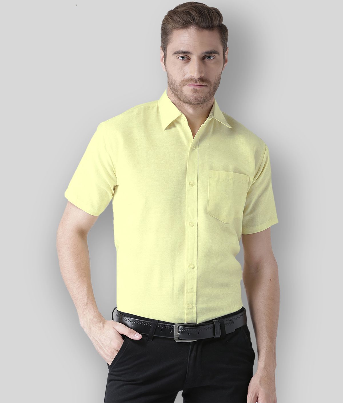     			RIAG - Yellow Cotton Regular Fit Men's Casual Shirt (Pack of 1 )