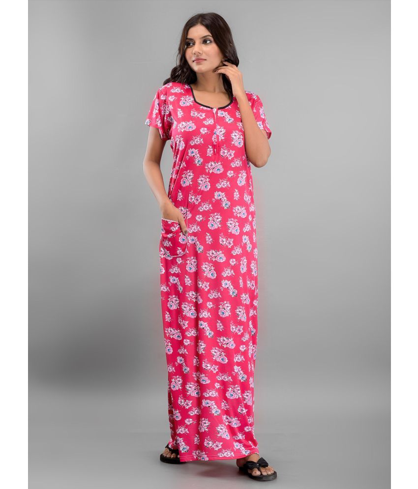     			Apratim - Pink Satin Women's Nightwear Nighty & Night Gowns ( Pack of 1 )