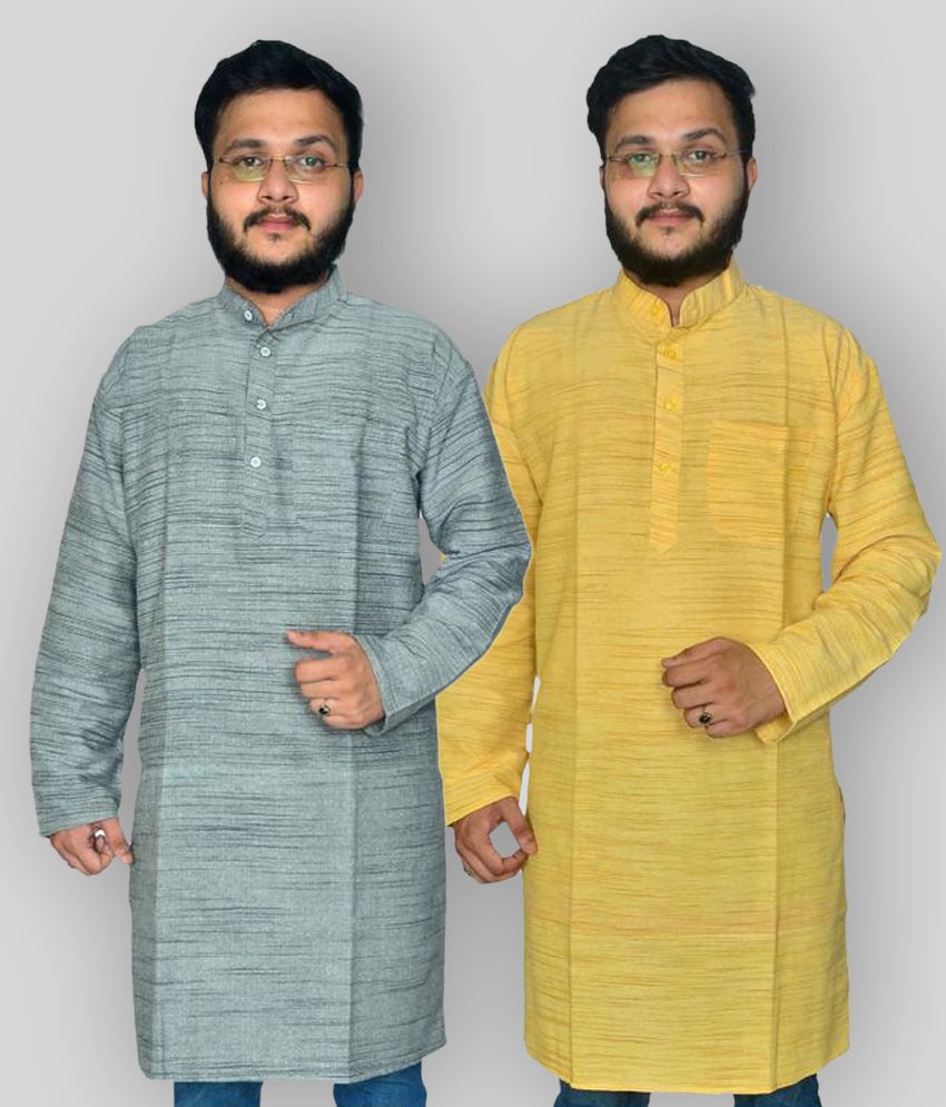     			DESHBANDHU DBK - Multicolor Cotton Men's Regular Kurta ( Pack of 2 )