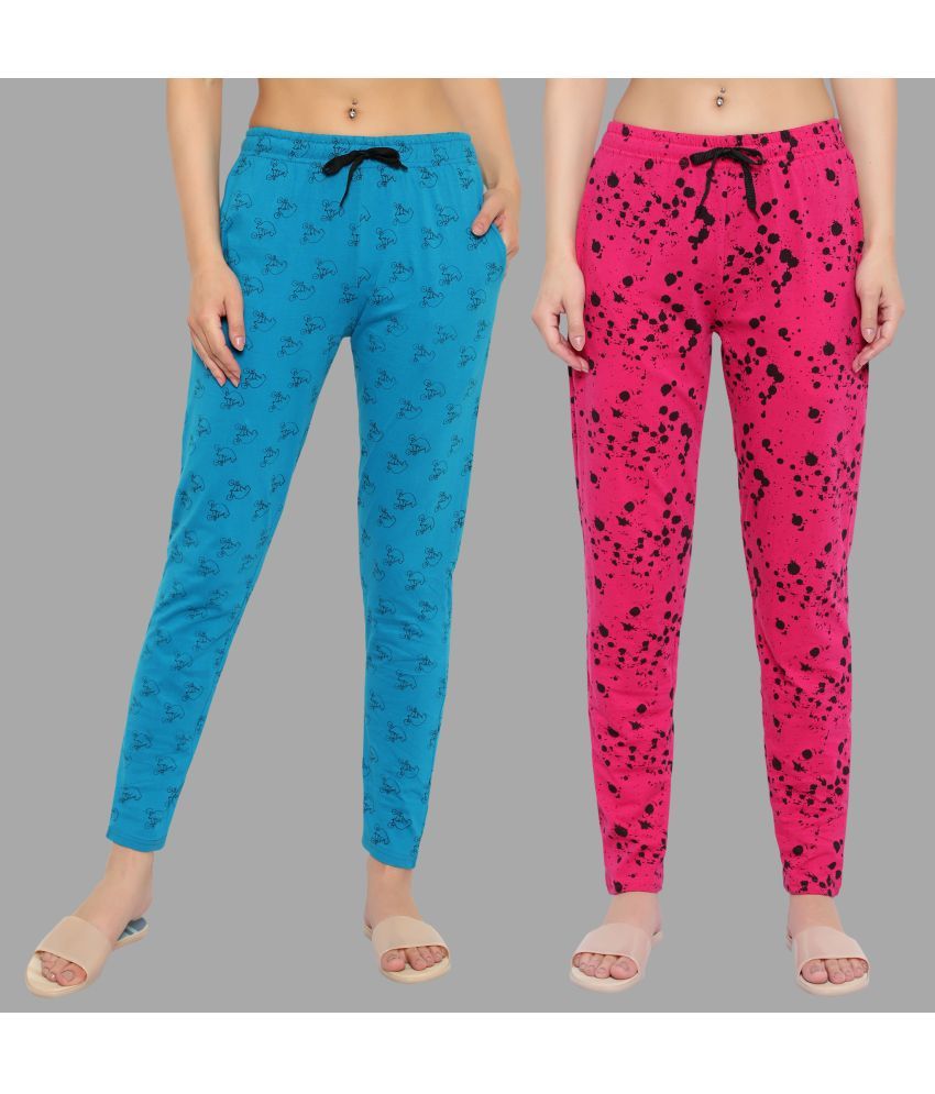     			Diaz - Multicolor Cotton Women's Running Trackpants ( Pack of 2 )