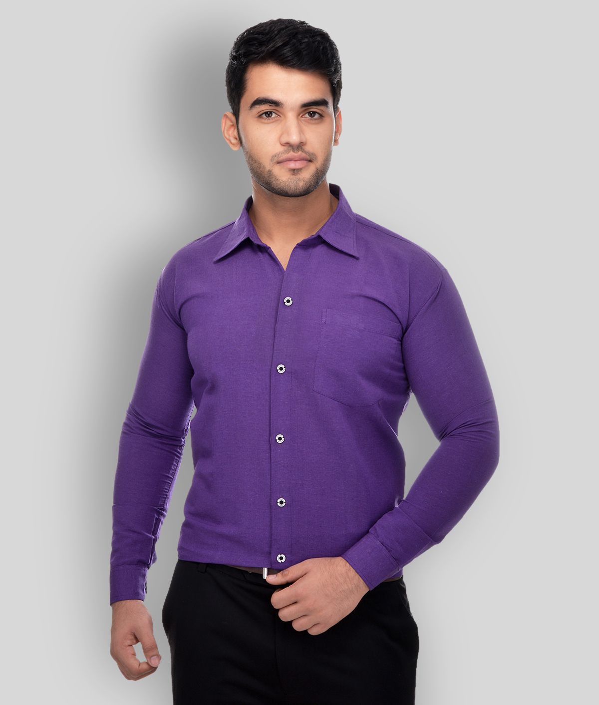     			RIAG - Purple Cotton Regular Fit Men's Casual Shirt (Pack of 1 )