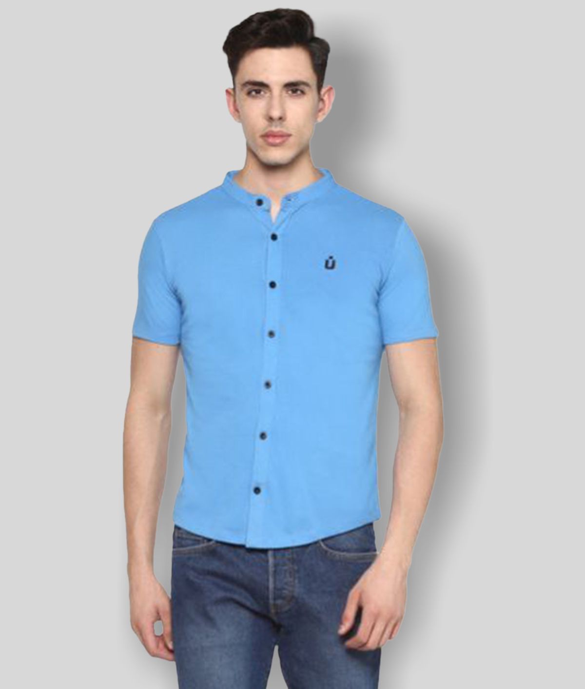     			Urbano Fashion - Blue Cotton Slim Fit Men's Casual Shirt (Pack of 1 )