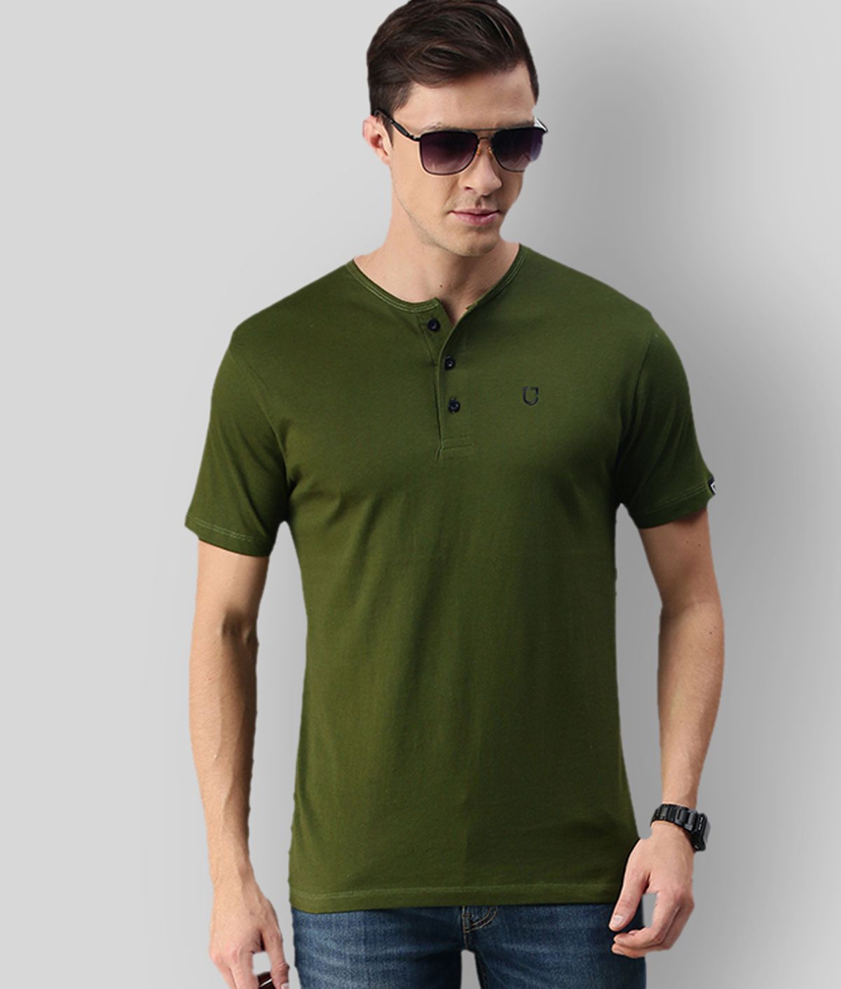     			Urbano Fashion - Green Cotton Slim Fit  Men's T-Shirt ( Pack of 1 )