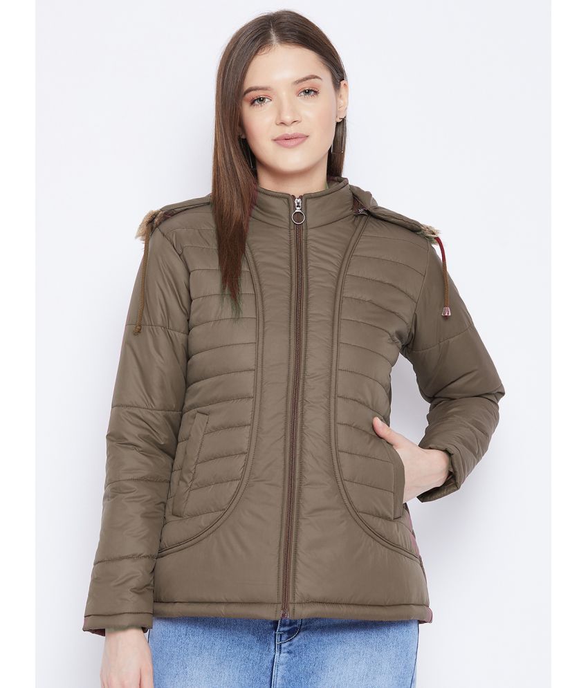     			VERO AMORE Polyester Blend Green Parka Jackets Single