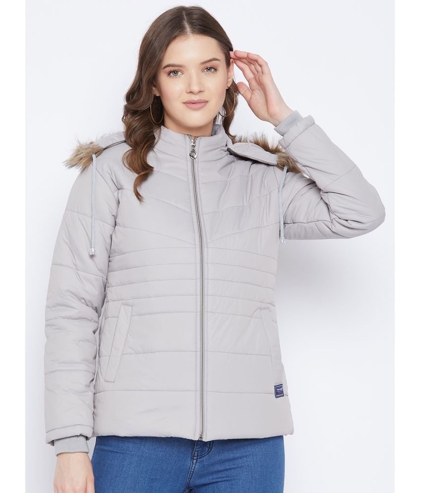     			VERO AMORE Polyester Blend Grey Parka Jackets Single