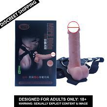 Soft 8 Inch Strap on Artificial Penis Dildo Sex Toy For Women By Naughty Nights