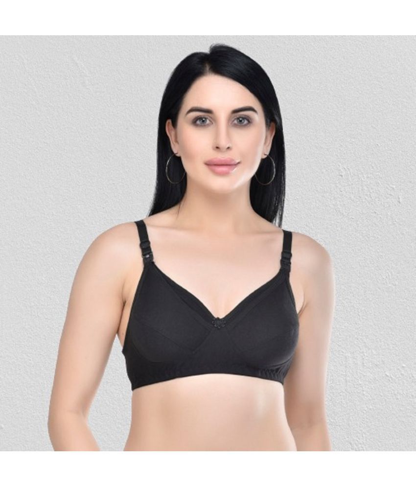     			Desiprime - Black Cotton Solid Women's Maternity Bra ( Pack of 1 )