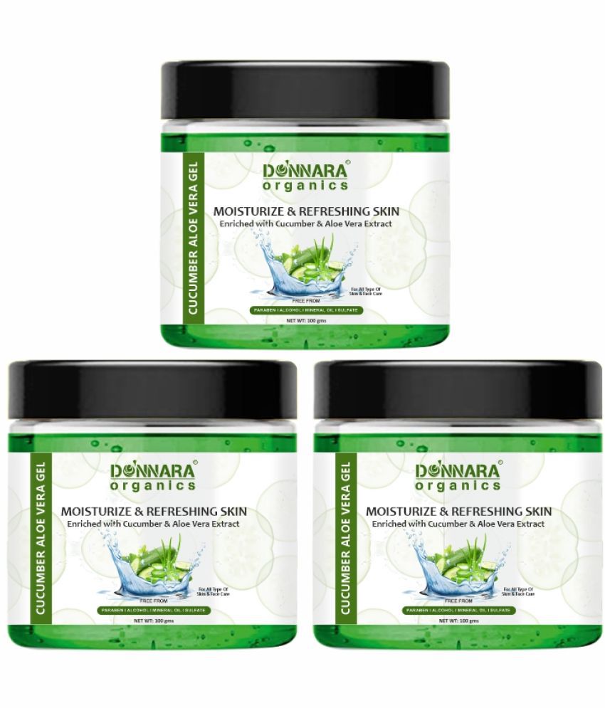     			Donnara Organics Cucumber Aloe Vera Face Gel For Refreshing & Moisturize Skin Combo Pack of 3 of 100 Grams(300 Grams)