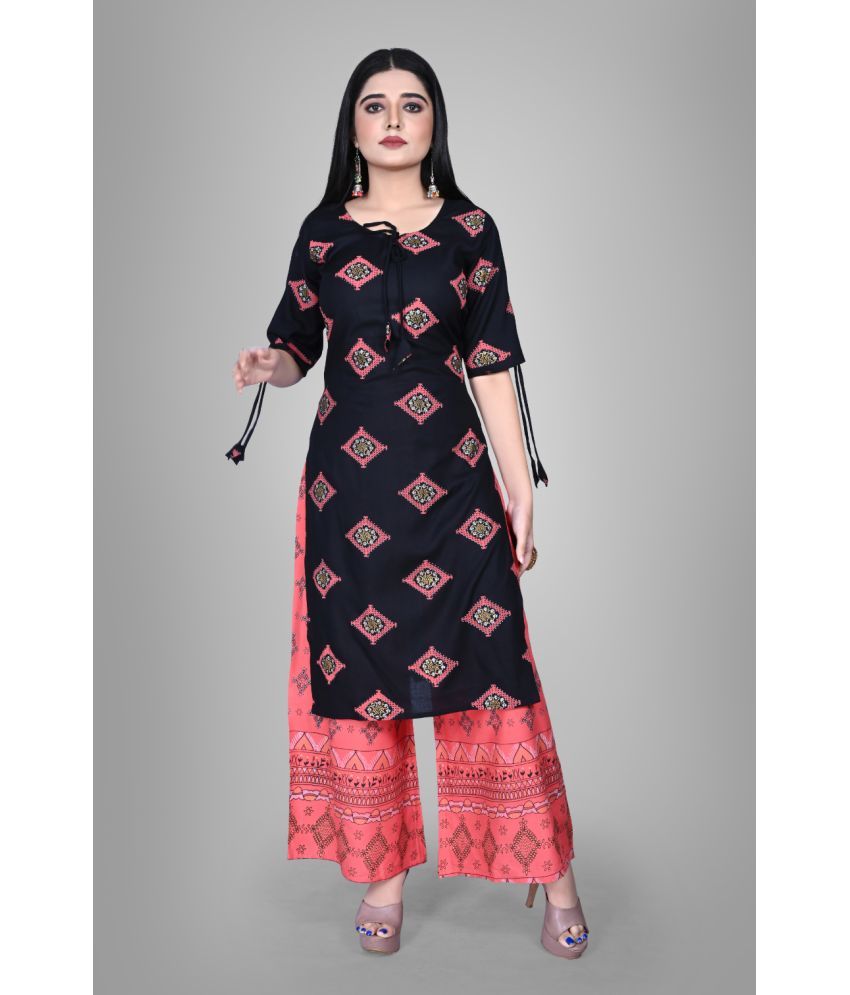     			Kapadia - Black Straight Rayon Women's Stitched Salwar Suit ( Pack of 1 )