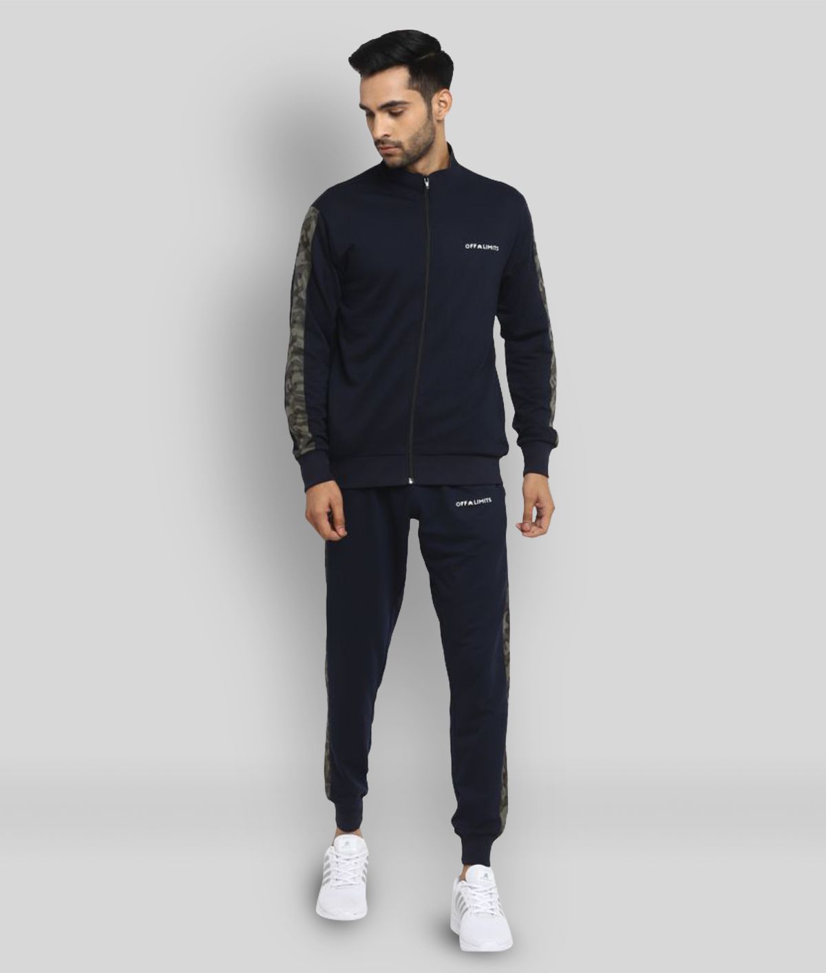 OFF LIMITS - Navy Blue Polyester Regular Fit Solid Men's Sports Tracksuit ( Pack of 1 )