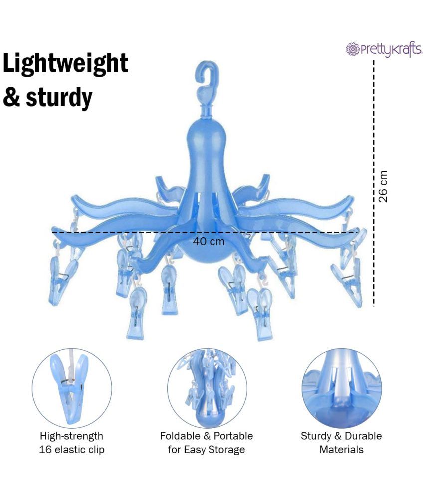 PrettyKrafts Clothespin Rack Laundry Drying Rack,Clothes Hangers with