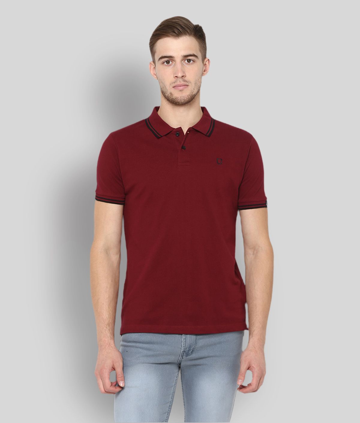     			Urbano Fashion - Maroon Cotton Slim Fit Men's Polo T Shirt ( Pack of 1 )