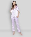 Clovia Satin Nightsuit Sets - Purple Pack of 2