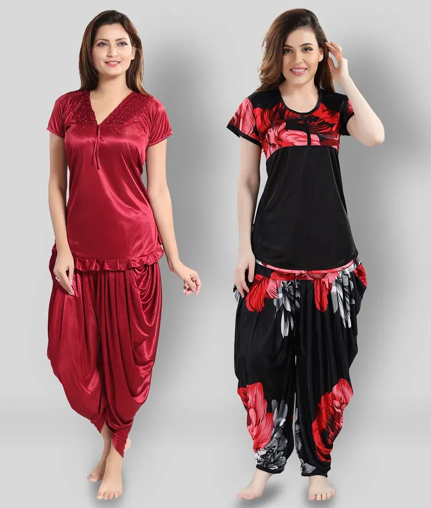 Buy Stylish Satin Nighty For Women Pack Of 2 Online In India At Discounted  Prices