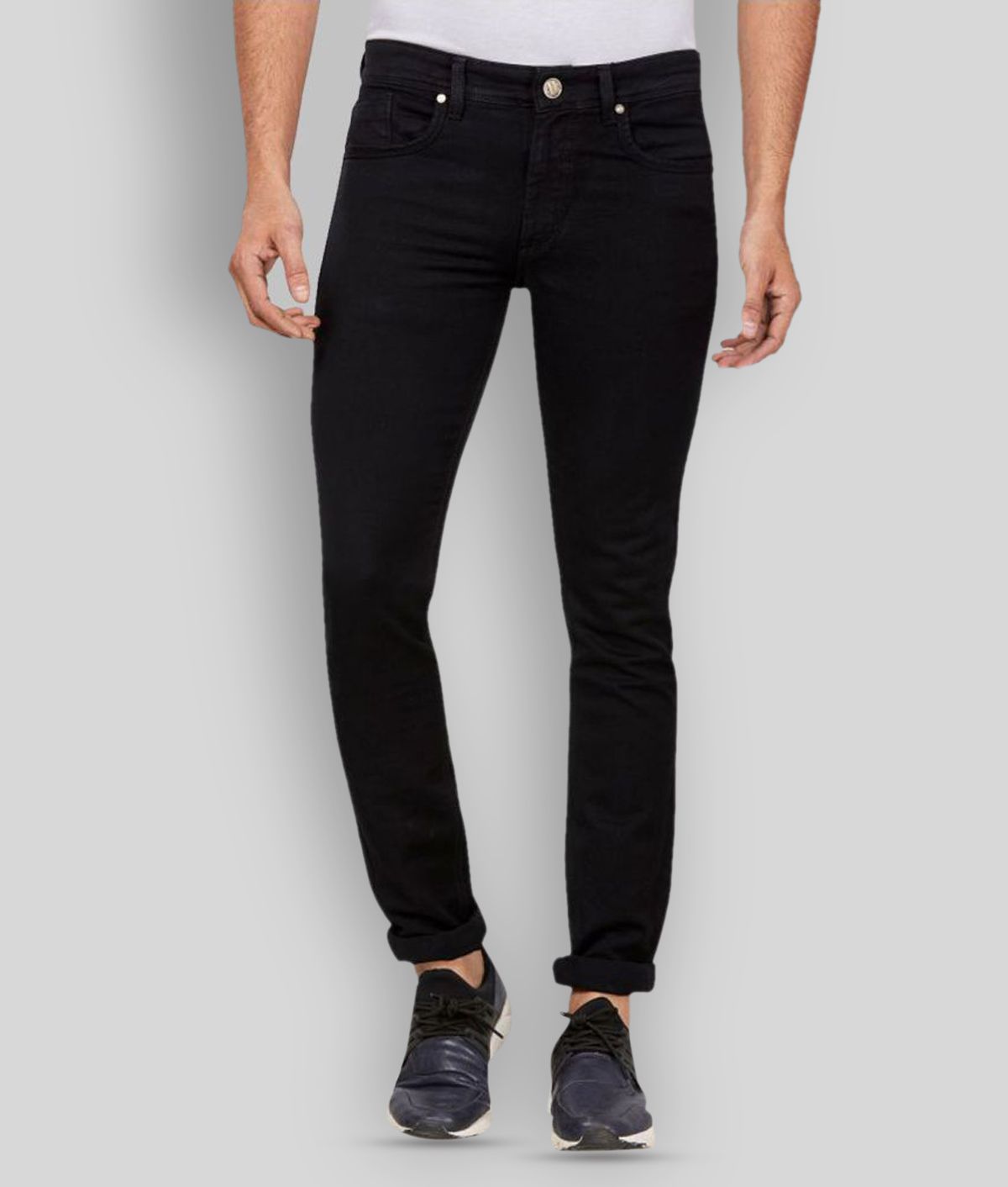 HJ HASASI - Black Cotton Blend Slim Fit Men's Jeans ( Pack of 1 )