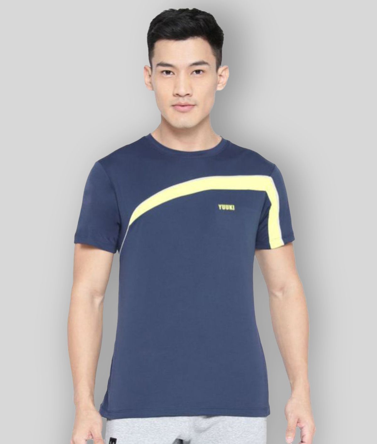     			YUUKI - Navy Blue Polyester Regular Fit Men's Sports T-Shirt ( Pack of 1 )