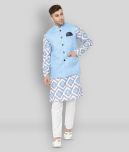 Hangup Blue Cotton Blend Kurta Pyjama Set Single Pack