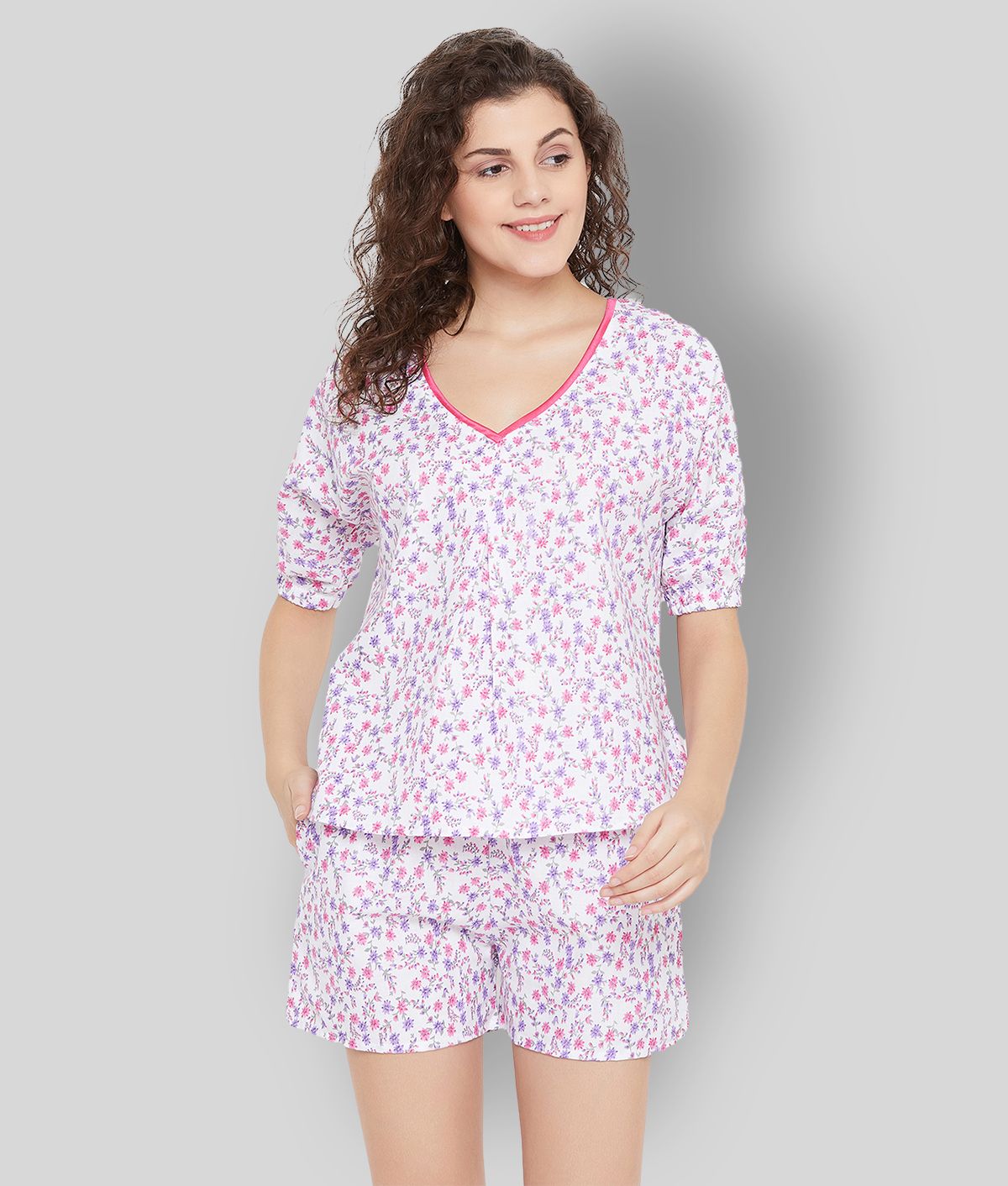     			Clovia - Multicolor Cotton Women's Nightwear Nightsuit Sets