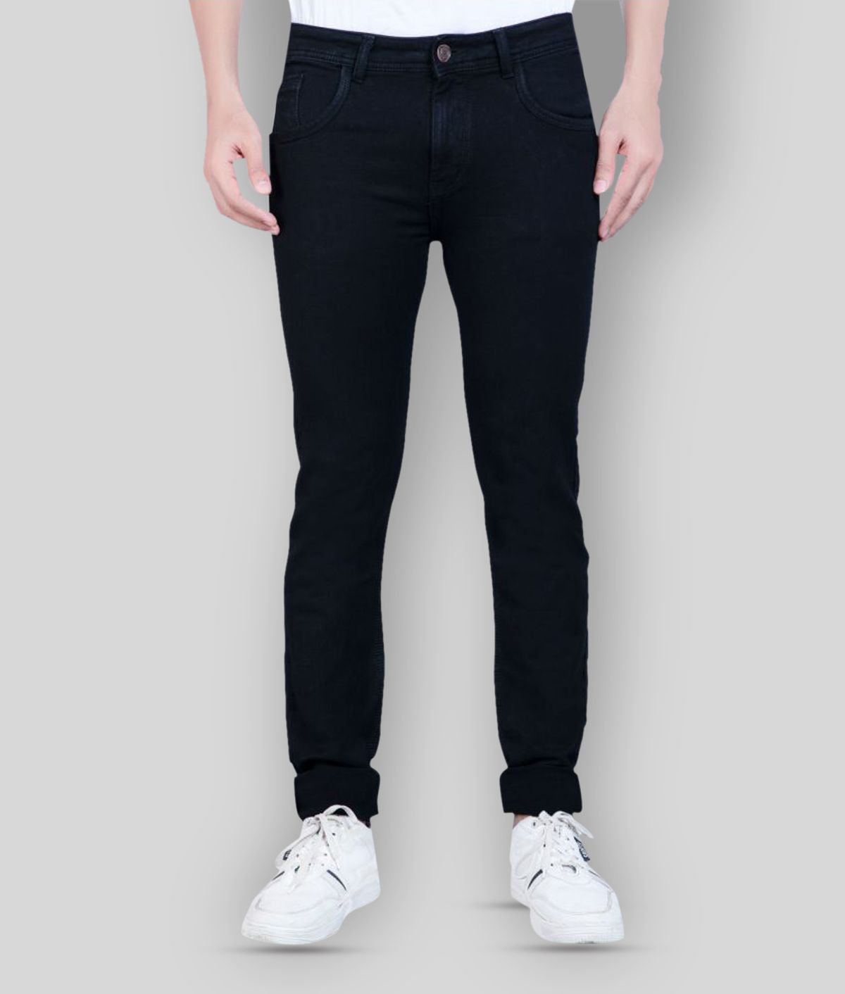     			HJ HASASI - Black 100% Cotton Regular Fit Men's Jeans ( Pack of 1 )