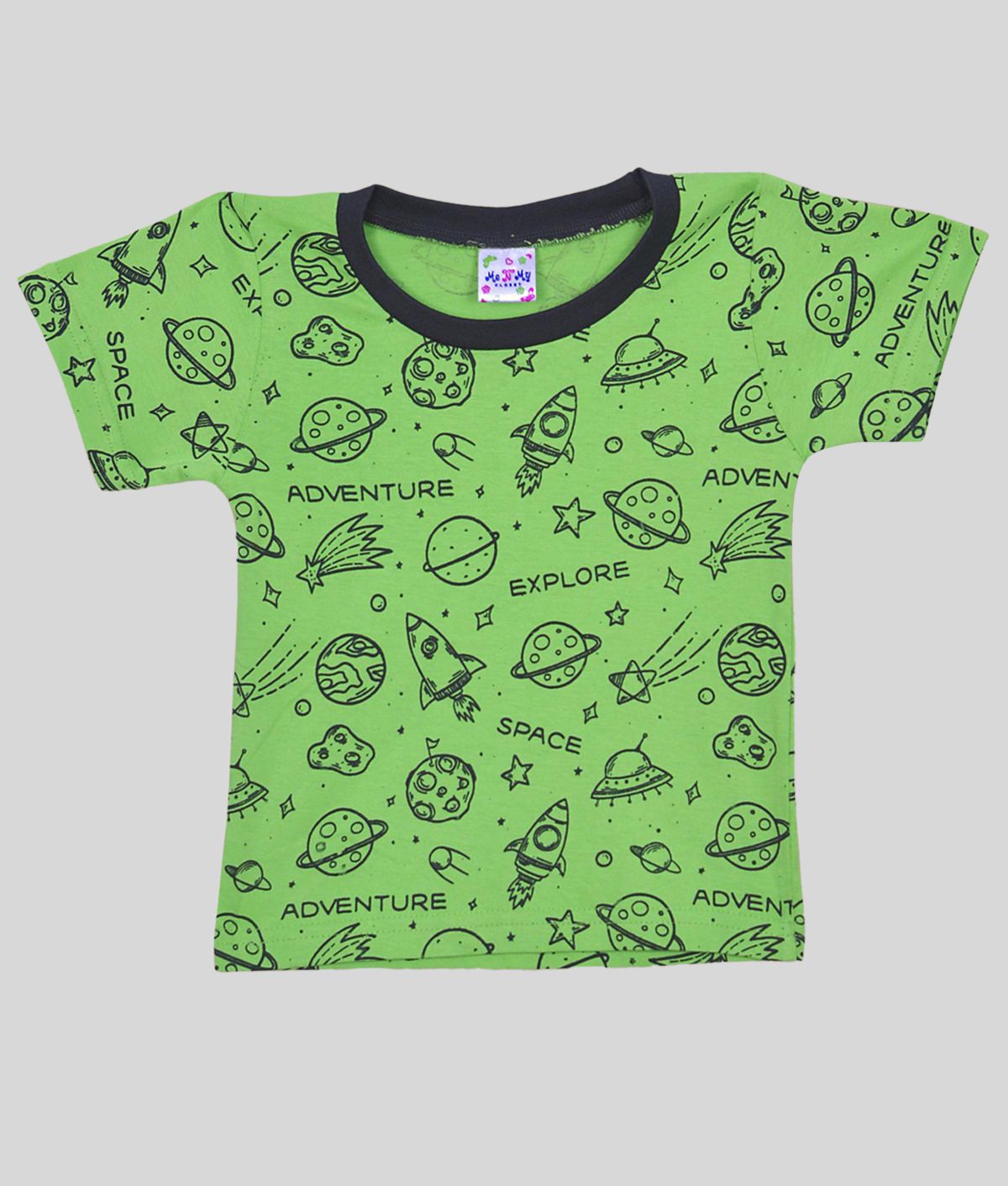 Me N My CLOSET - Green Cotton Boy's T-Shirt ( Pack of 1 )