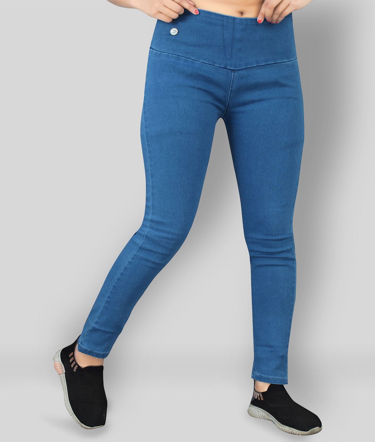     			AngelFab - Denim Regular Fit Blue Women's Jeggings ( Pack of 1 )