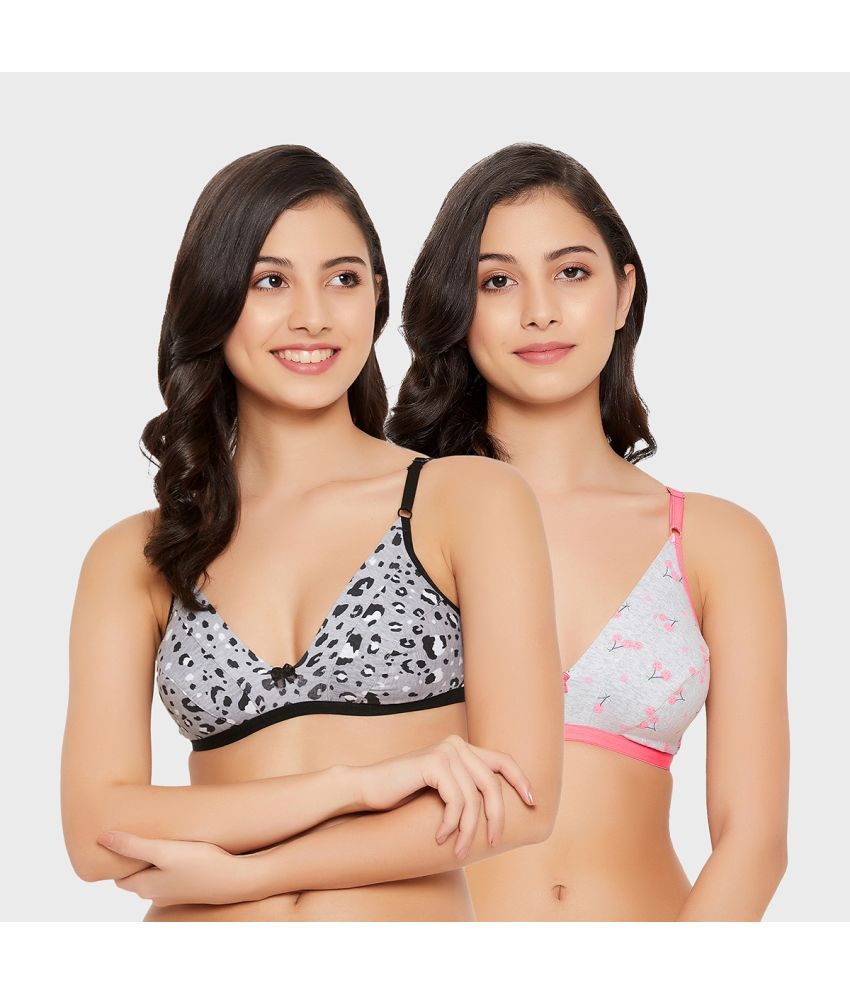     			Clovia Pack of 2 Cotton Non Padded Women's Plunge Bra ( Multicolor )