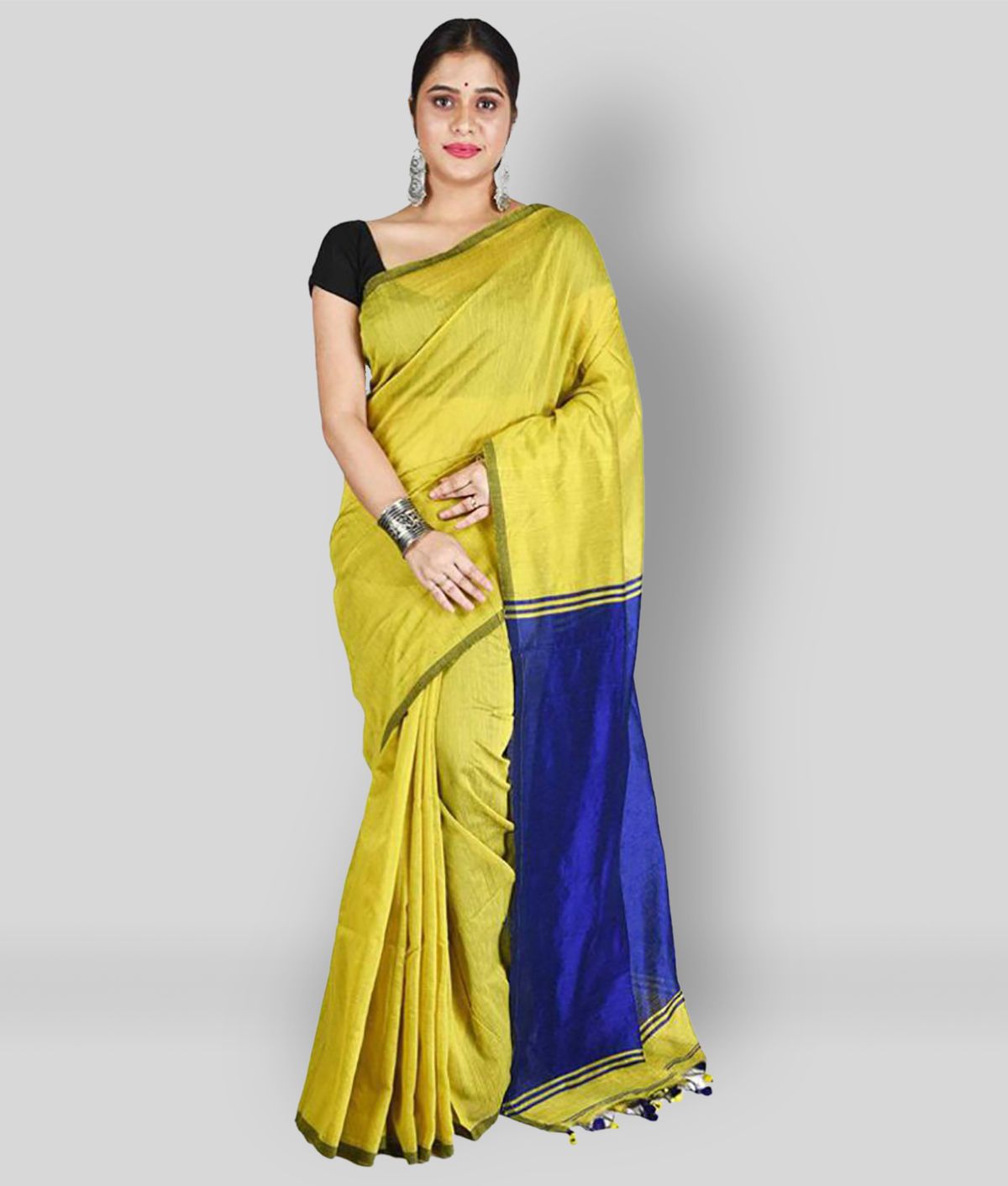     			Desh Bidesh - Multicolor Cotton Blend Saree With Blouse Piece (Pack of 1)