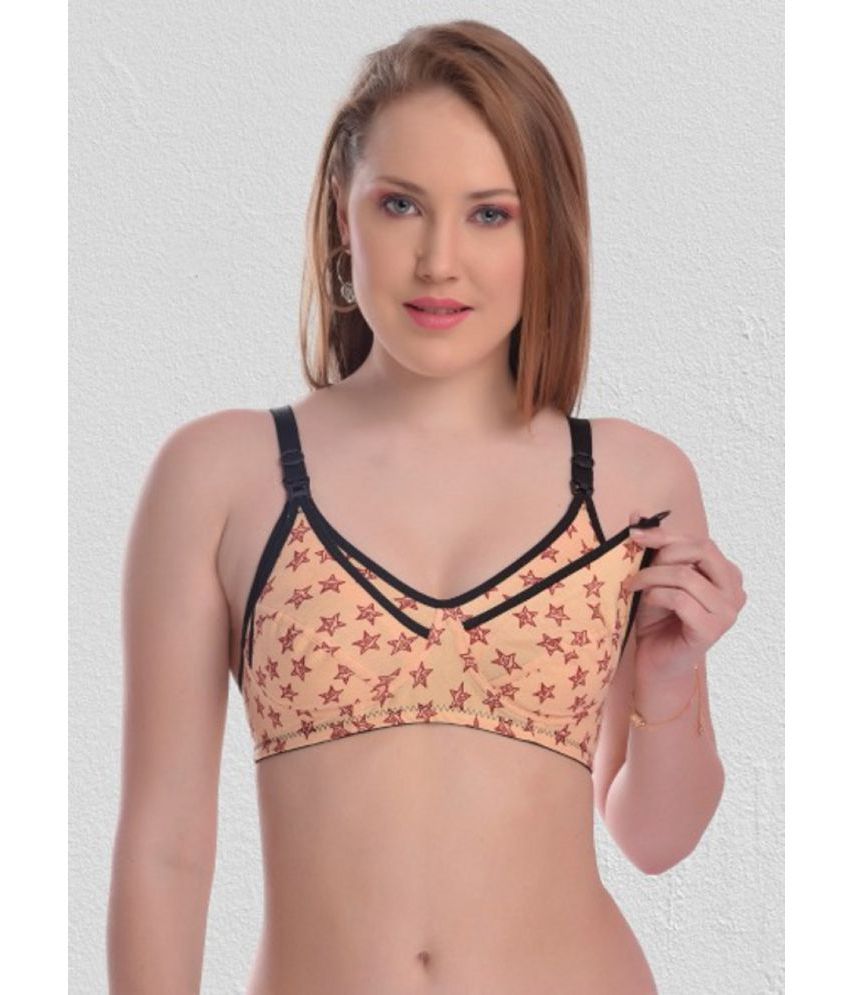     			Desiprime - Yellow Cotton Printed Women's Maternity Bra ( Pack of 1 )