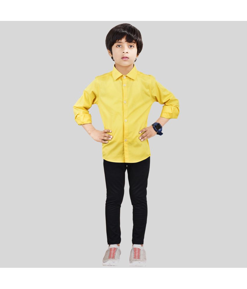     			Made In The Shade - Yellow Cotton Boys Shirt & Pants ( Pack of 1 )