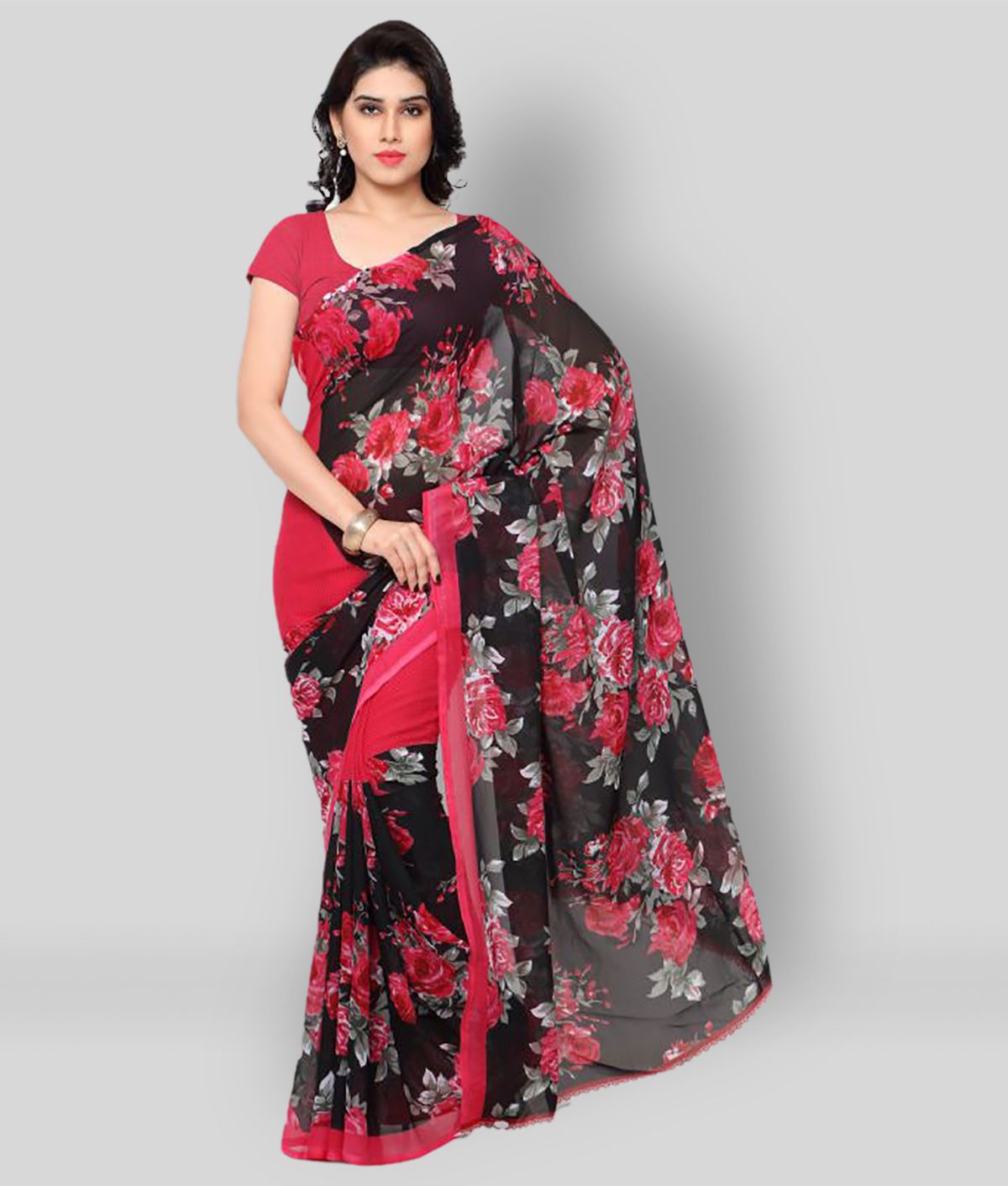     			ANAND SAREES - Multicolor Georgette Saree With Blouse Piece (Pack of 1)