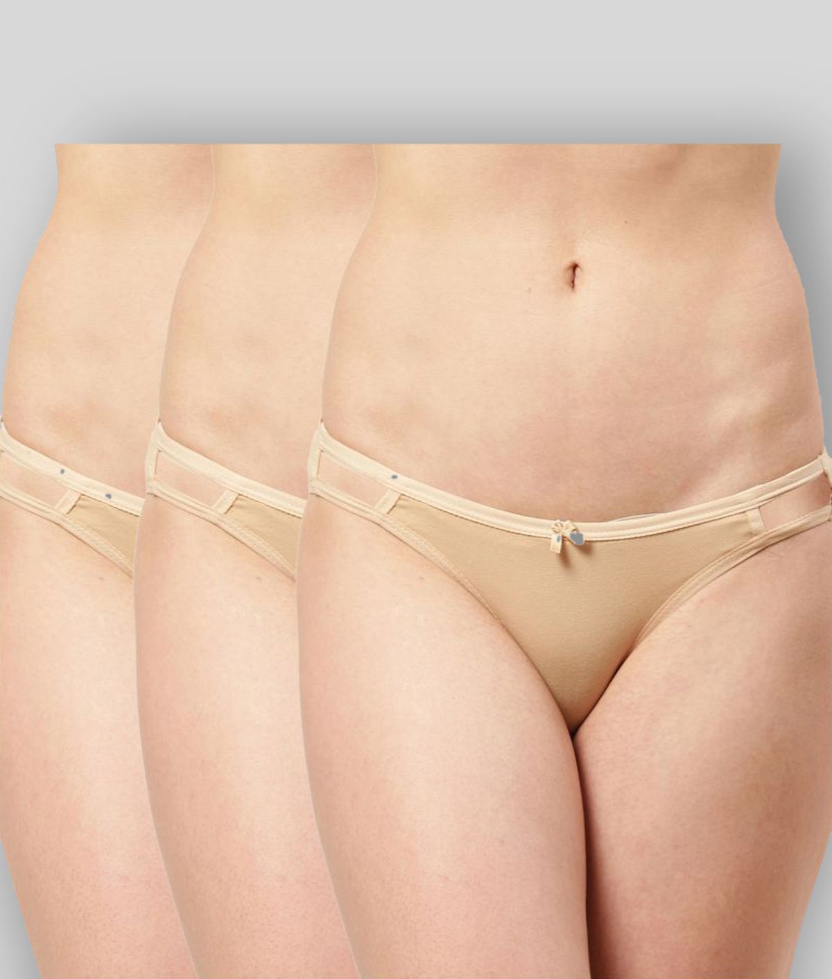     			Leading Lady Pack of 3 Cotton Women's Bikini Panties ( Beige )