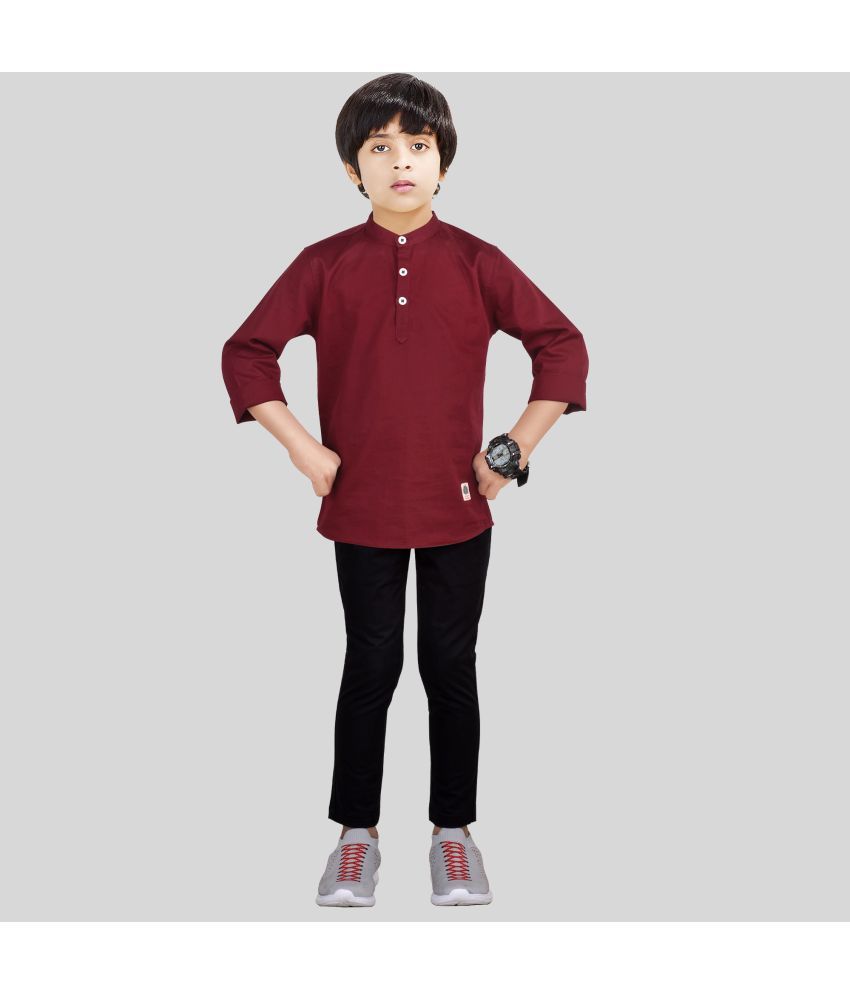     			Made In The Shade Pack of 1 Boys Cotton Shirt & Pants ( Maroon )