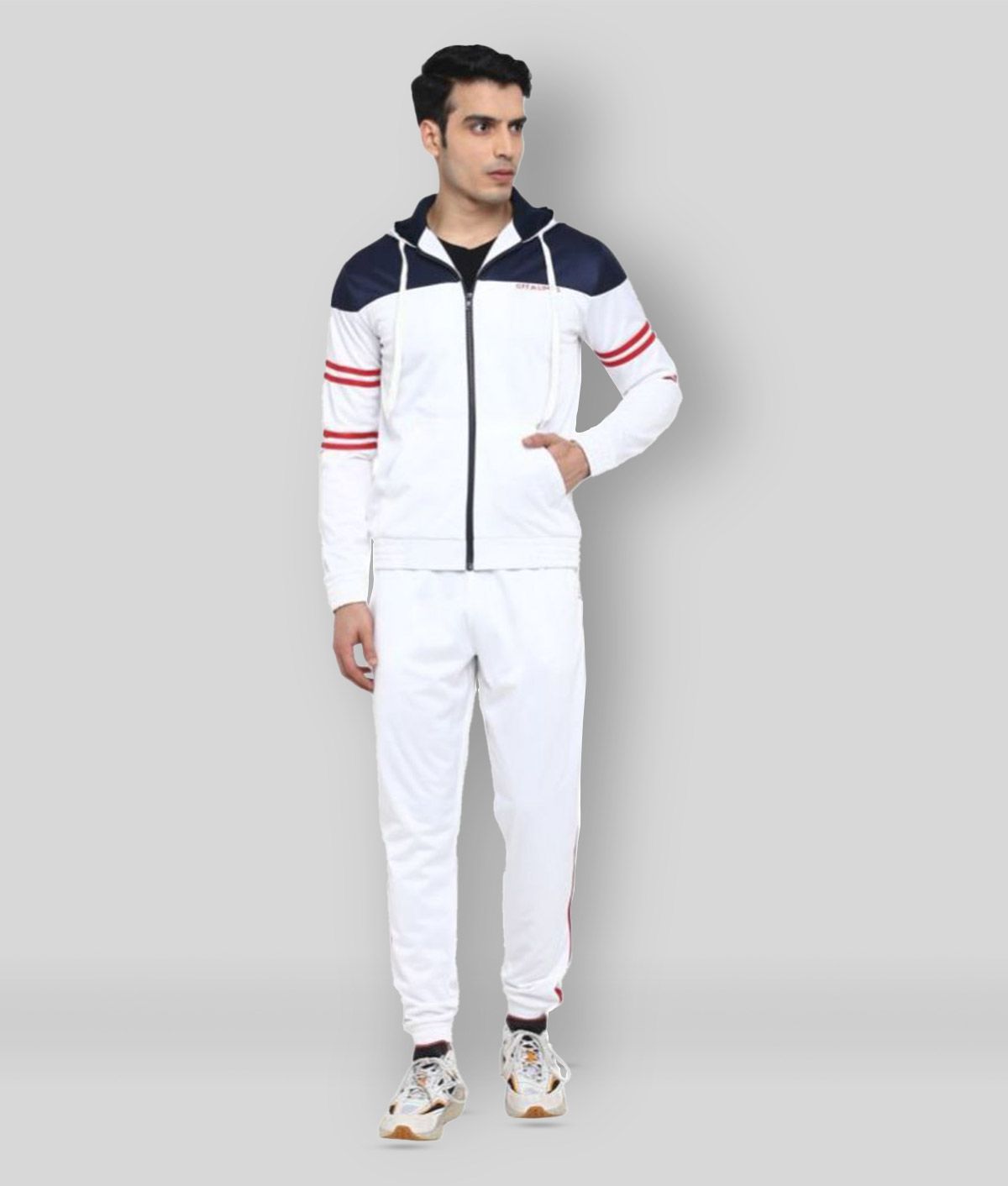OFF LIMITS - White Polyester Regular Fit Colorblock Men's Sports Tracksuit ( Pack of 1 )